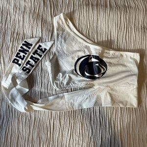 Penn State Asymmetrical Cut Out Crop Top